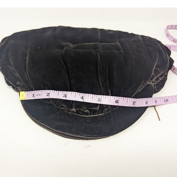 Vintage Velvet Clutch Bag Brown - Picture 8 of 11